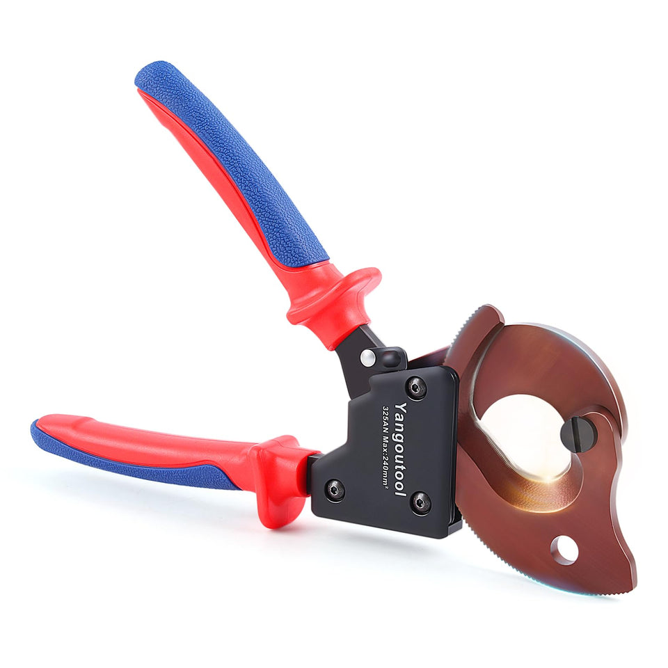 Yangoutool ratchet cable cutter blade closeup for precise cuts.