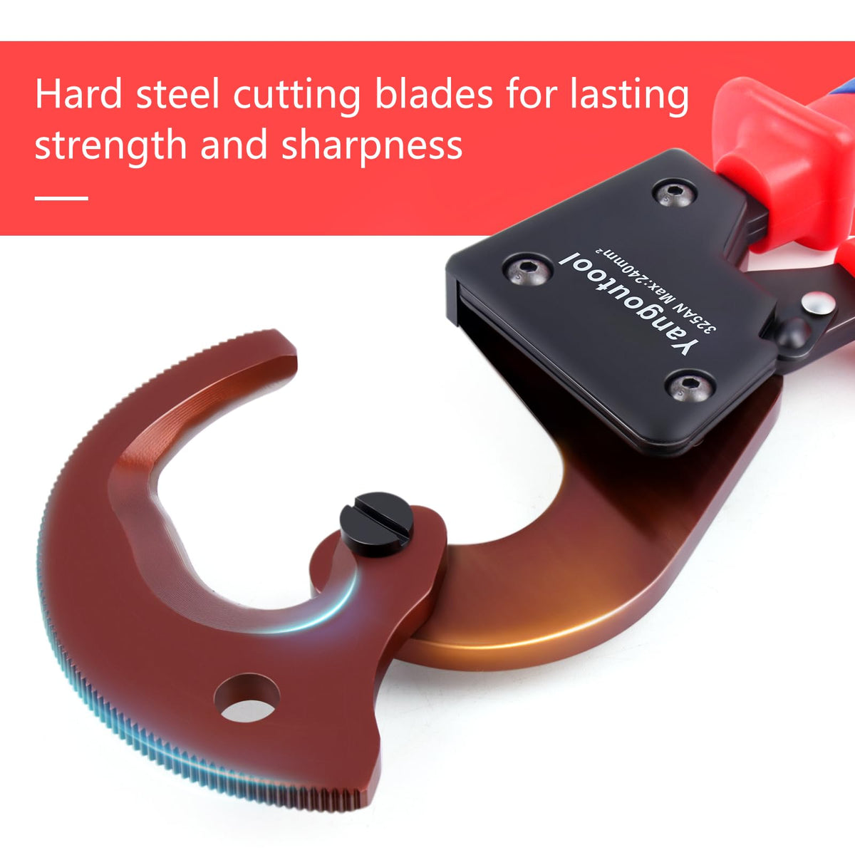 Yangoutool ratchet cutter centered blade ensures stable cuts.