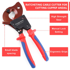 Yangoutool ratchet cable cutter with ergonomic handle for reduced fatigue.