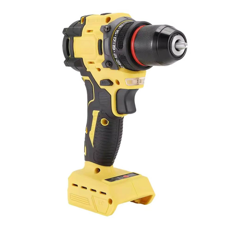 Yangtzone brushless drill driver front view highlights compact, lightweight design for comfortable handling.