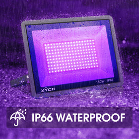 YANYCN 4 Pack 300W Black Light flood light side view shows adjustable bracket