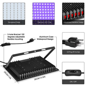 YANYCN 200W black light flood light, IP66 outdoor use
