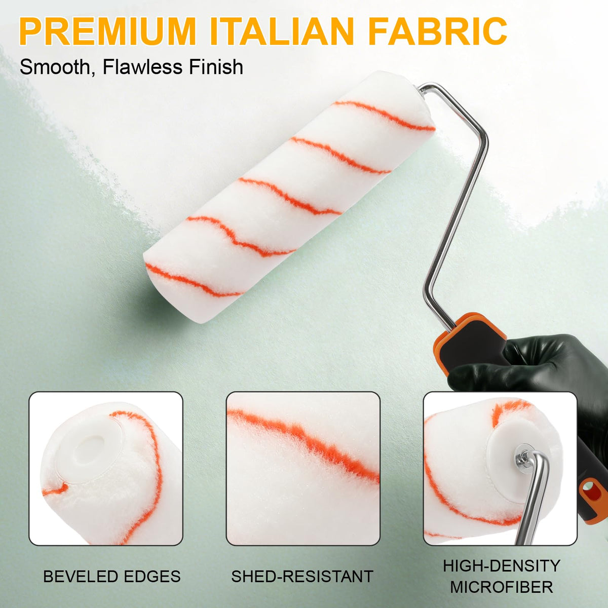 YANZENGCQ microfiber roller covers absorb paint for smooth, streak-free results.
