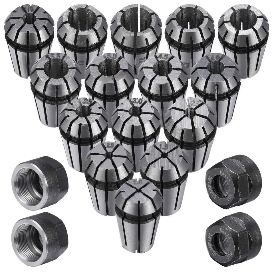 Yaocom ER11 spring collet set packaging displaying a complete CNC toolkit.