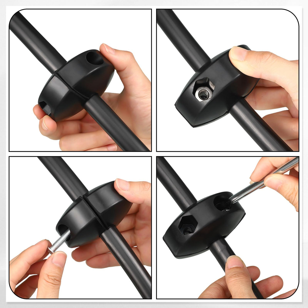 Yaocom dimensions indicate center hole and outer diameter suitable for 3/8 inch ID hoses