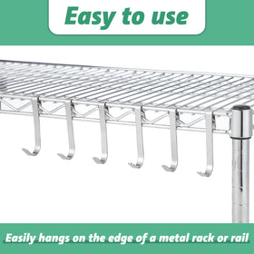 Yaocom J Hook installs easily on wire racks without tools.