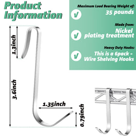 Yaocom J Hook attaches to wire shelf rails for quick organization.