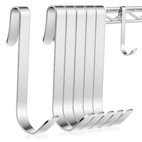 Yaocom J Hook for wire shelving, six-pack setup for organized storage.