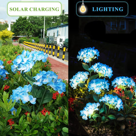 YAODEMA blue hydrangea outdoor light adds decorative glow outdoors