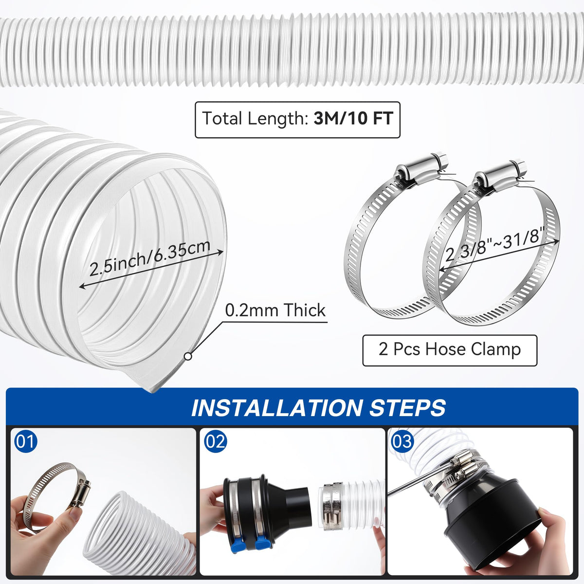 Yaomiao steel clamps secure connections for stable dust system.
