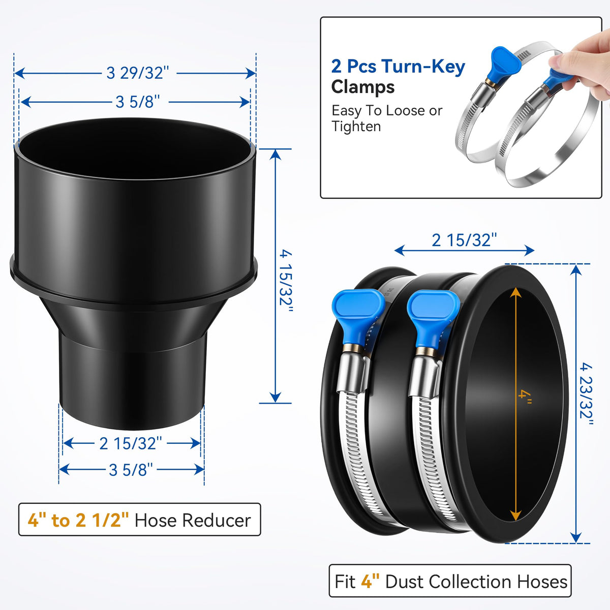 Yaomiao tool-free clamps speed setup with no tools required.