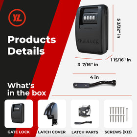 Yardlock keyless entry close-up highlights 2-way access for gates.