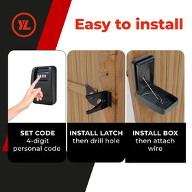Yardlock XLB latch mechanism shows robust stainless-steel hardware for durability.