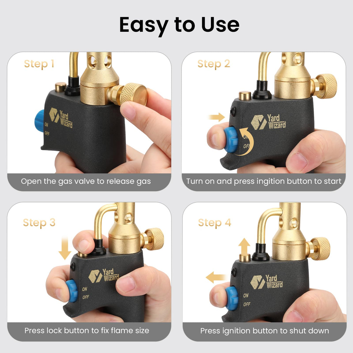 Yardwizard built-in regulator maintains consistent performance when tilted