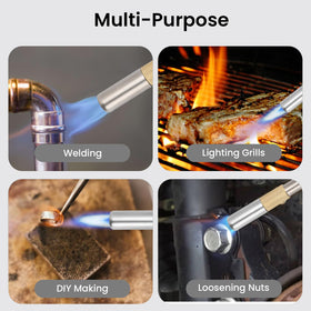 Yardwizard flame-lock mechanism to prevent accidental ignition during handling