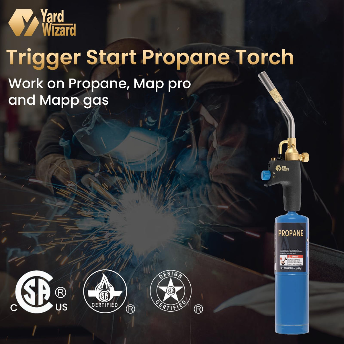 Yardwizard multi-purpose torch app for welding, soldering, lighting grills, and more