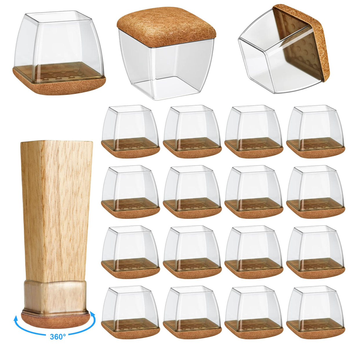 Yarehand chair leg protectors round close-up protect hardwood floors from scratches.