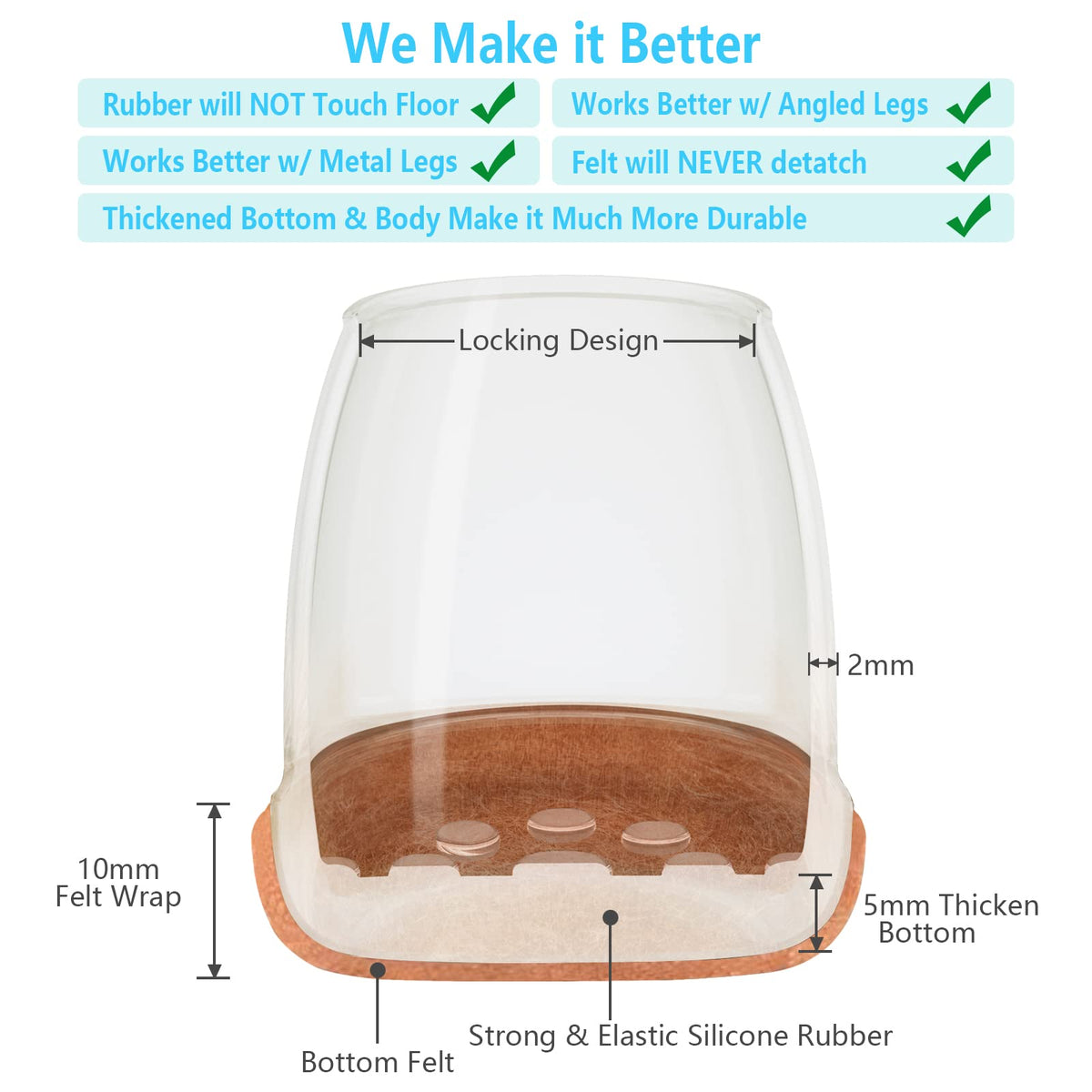 Yarehand thickening silicone covers extend furniture leg durability.