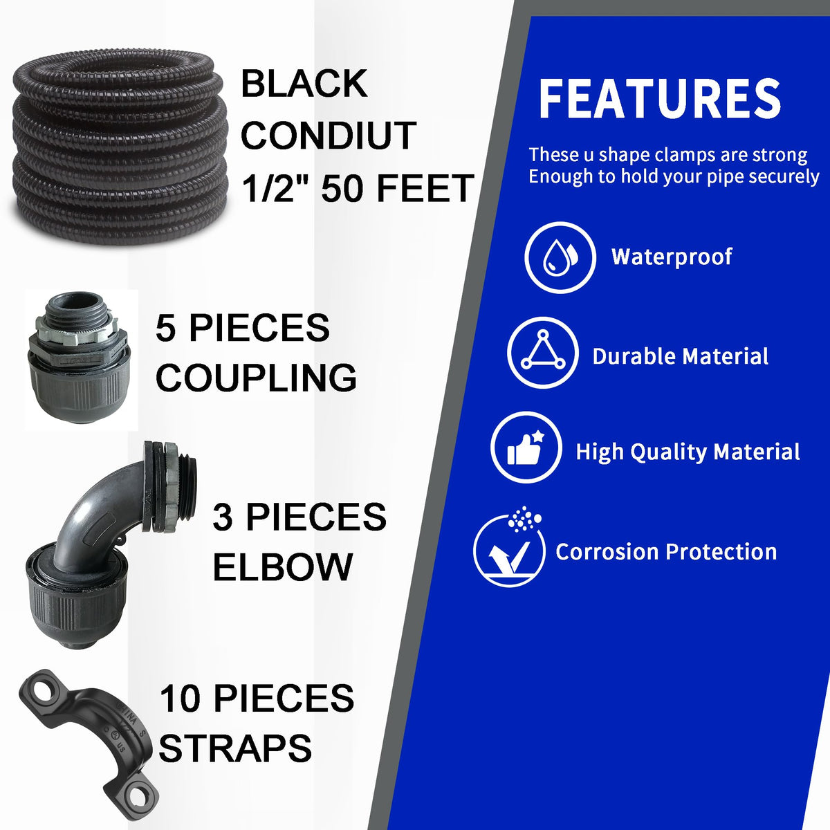 Yariwiz 90-degree elbows 3pcs simplify corner turns during installs.