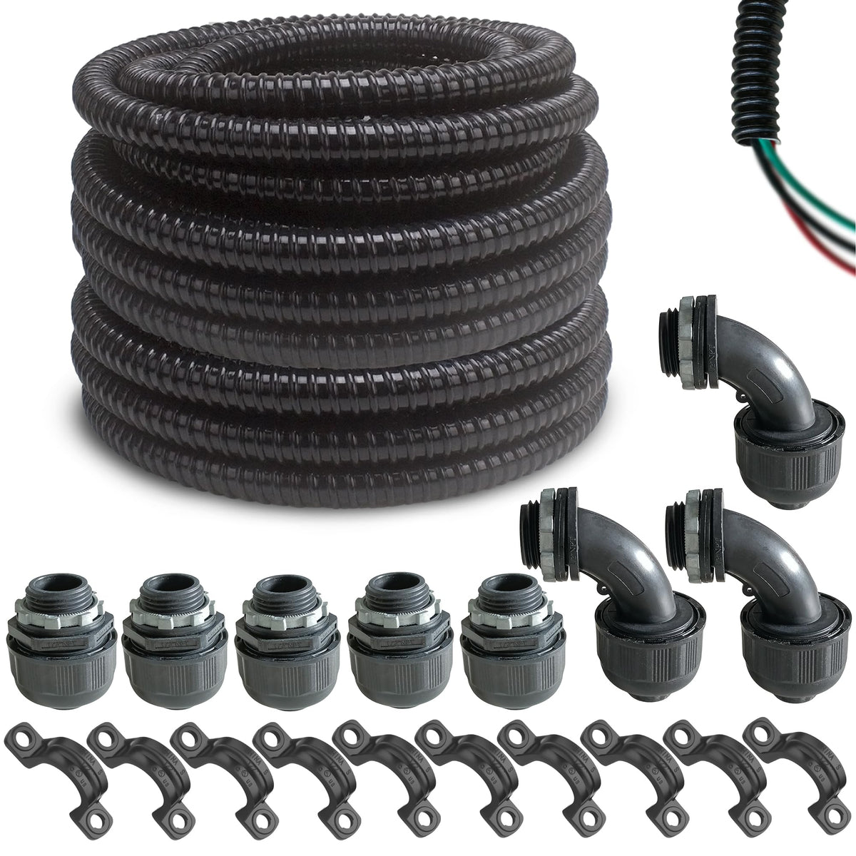 Yariwiz black extra flexible conduit ideal for neat, fast wire routing in tight spaces.