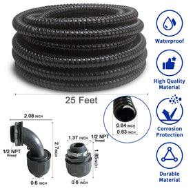 Yariwiz flexible liquidtight PVC conduit in black for tight spaces.