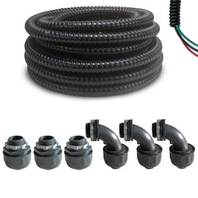 Yariwiz half-inch conduit kit in black, 25 feet long for easy wiring routing.