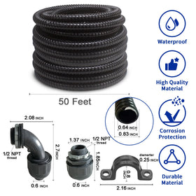 Yariwiz liquid-tight PVC conduit half-inch ensures moisture-resistant electrical runs.