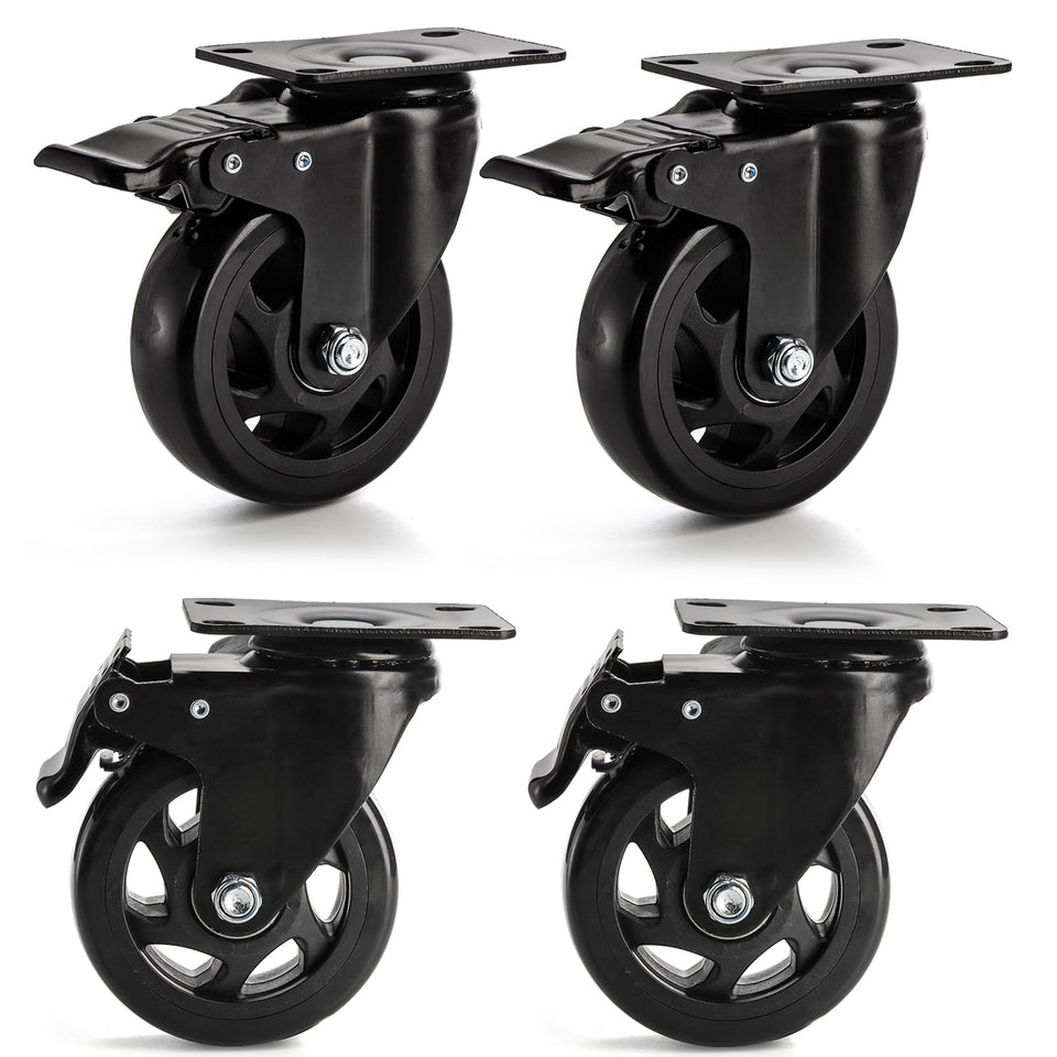 Yarlung 4-inch caster wheels set front view for smooth movement of heavy loads