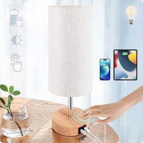 Yarra-Decor bedside lamp base with touch control for quick brightness adjustment at night.