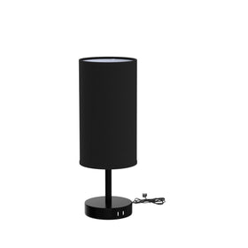Bedroom scene shows a compact lamp ideal for nightstands and desks.