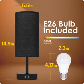LED bulb included for immediate use and energy-efficient lighting.