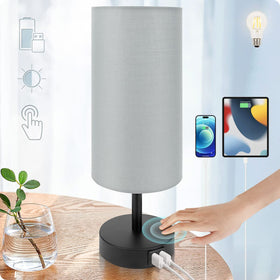Yarra-Decor bedside lamp with touch base for effortless power control in the bedroom.