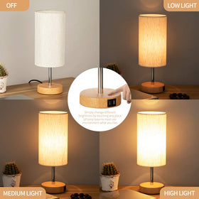 Yarra-Decor round flaxen shade bedside lamp creating cozy ambiance