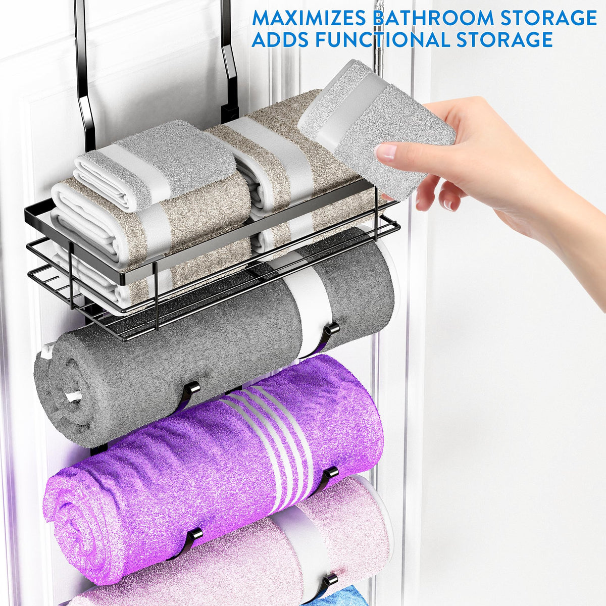 yasali five-tier layout keeps towels organized