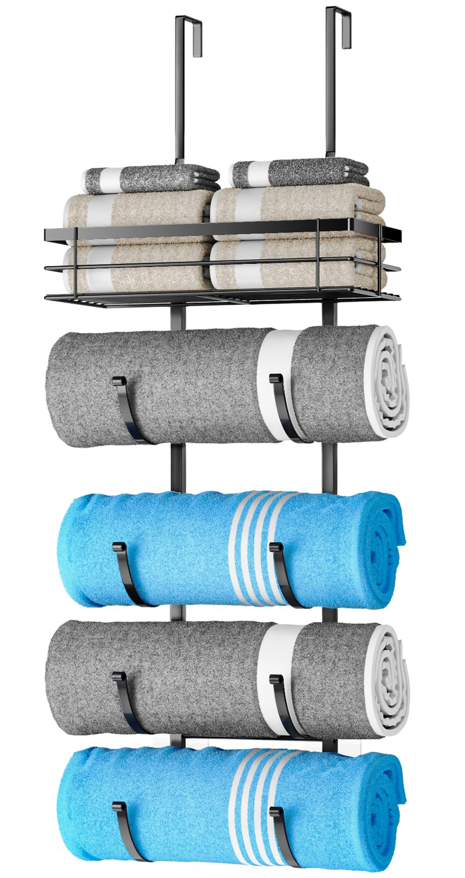yasali over the door towel rack main view showing space saving design
