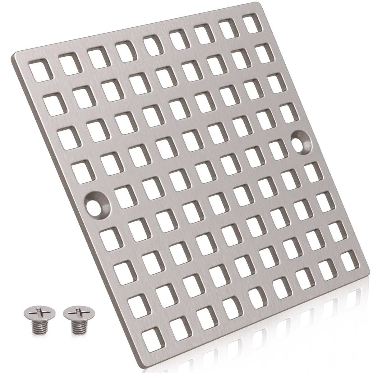 Yaseingoo brushed nickel square drain cover 3-7/8 inches with durable SUS304 stainless steel