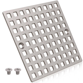 Yaseingoo brushed nickel square drain cover 3-7/8 inches with durable SUS304 stainless steel