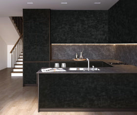 Yasinet shelf-liner wallpaper in black for refreshed storage areas