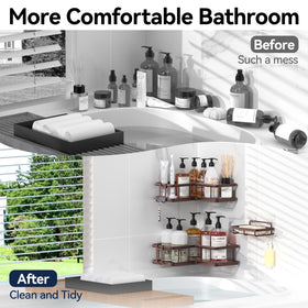 YASONIC multi-surface storage works on tile, glass, and cabinets