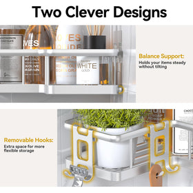 YASONIC space-saving corner design fits neatly into 90-degree bathroom corners.