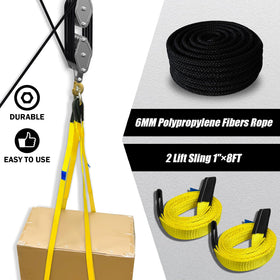 YATOINTO 4400lb capacity pulley highlights rugged lifting strength.