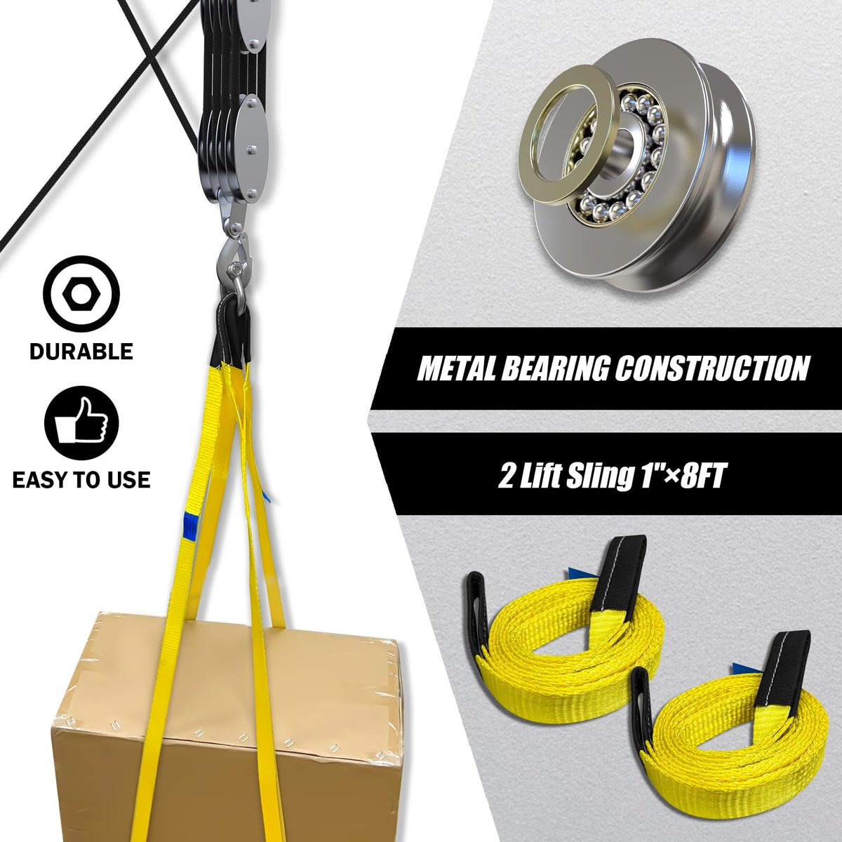 YATOINTO 65ft lifting rope setup ideal for long-reach tasks.