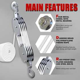 YATOINTO 8:1 lifting power pulley block enabling effortless hoisting