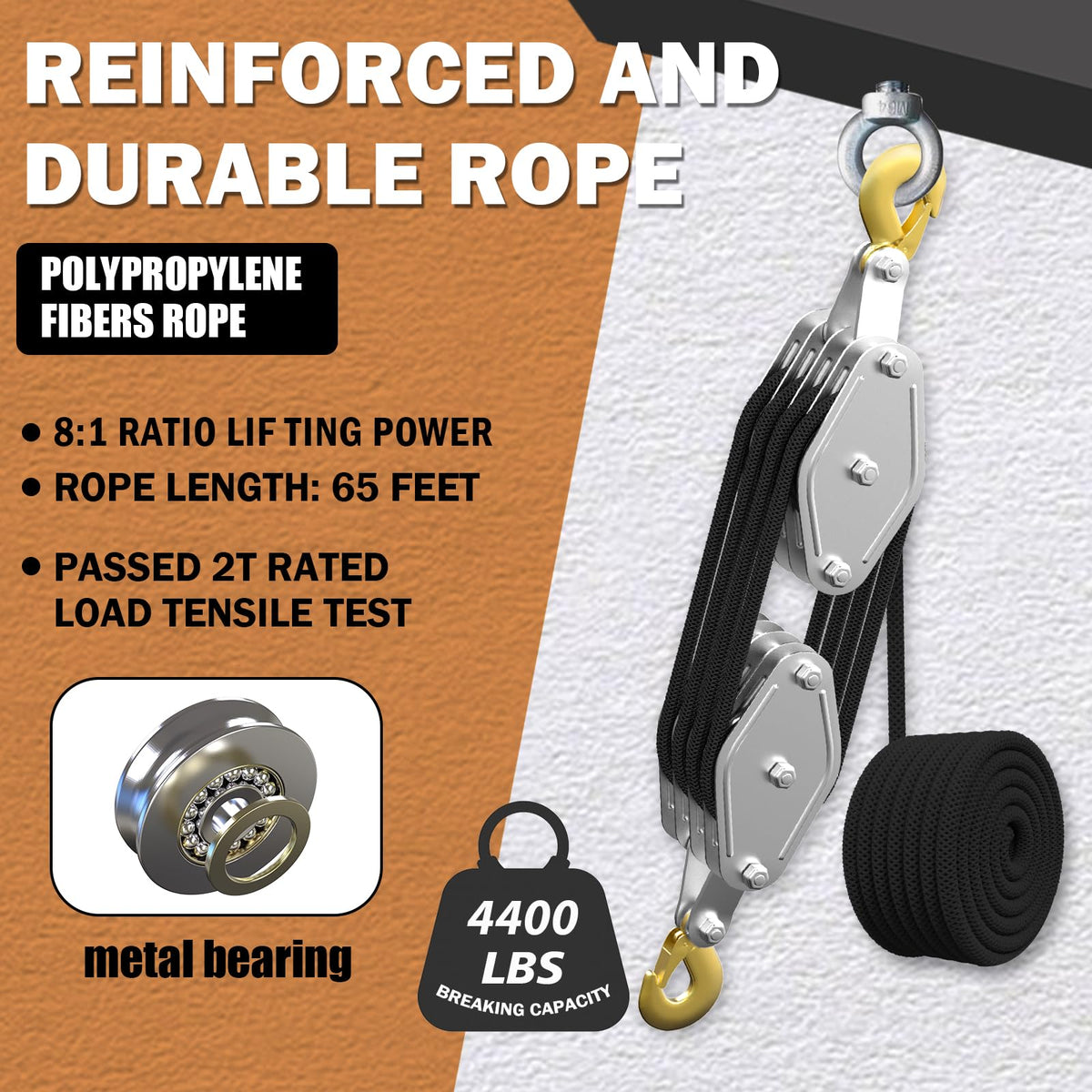 YATOINTO diamond braid rope detail highlighting strength and light weight