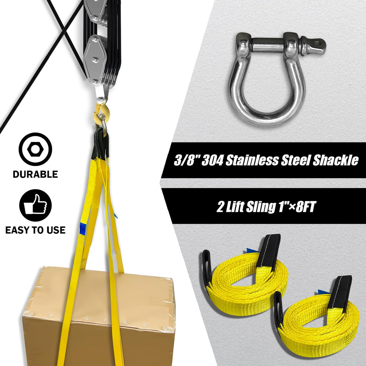 YATOINTO two lift slings package for secure load attachment
