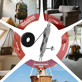 YATOINTO multi-use hoist suitable for camping, hunting, and garage tasks.
