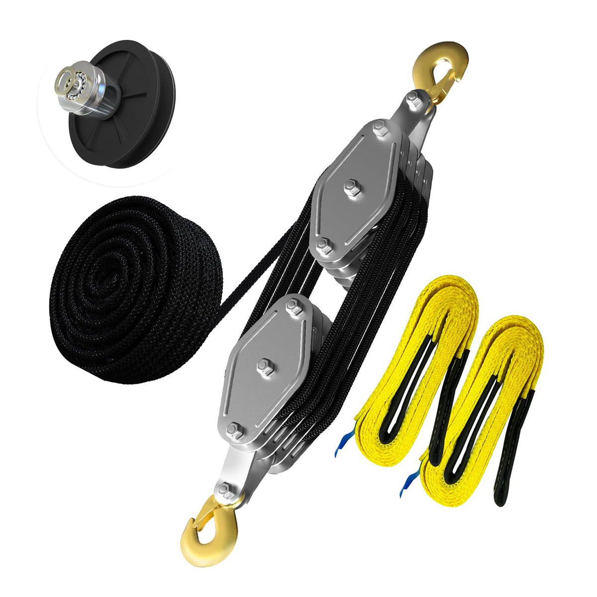 YATOINTO rope hoist pulley system 65ft demonstrates flexible lifting length.