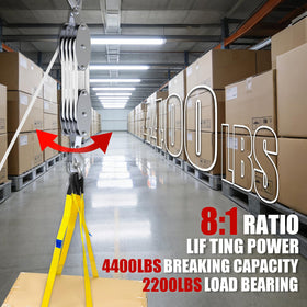 YATOINTO upgraded rope pulley hoist 8-1-ratio boosts lifting efficiency