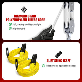 YATOINTO upgraded rope pulley hoist bearing-wheels deliver effortless movement
