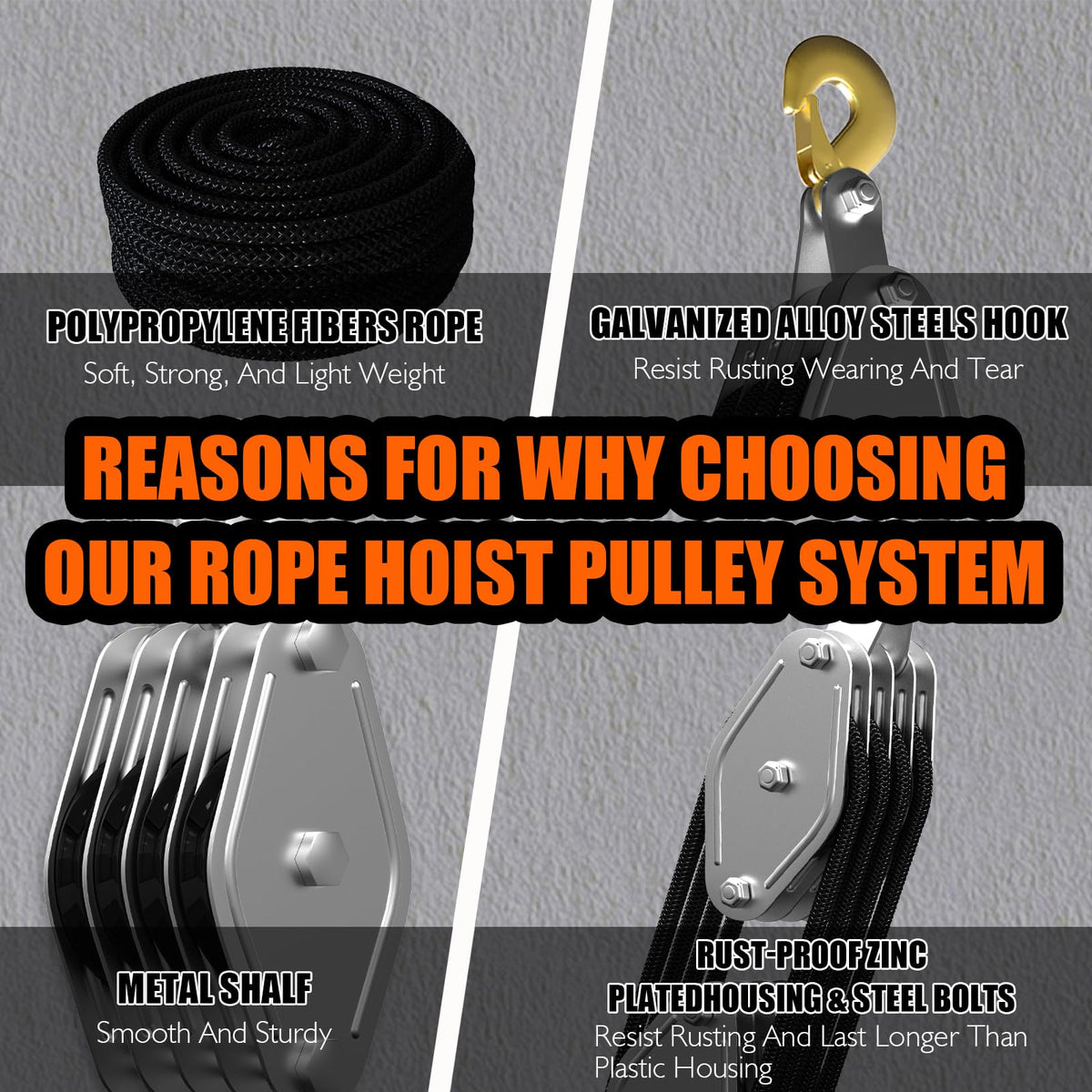 YATOINTO rust-proof zinc housing with alloy hook resists corrosion